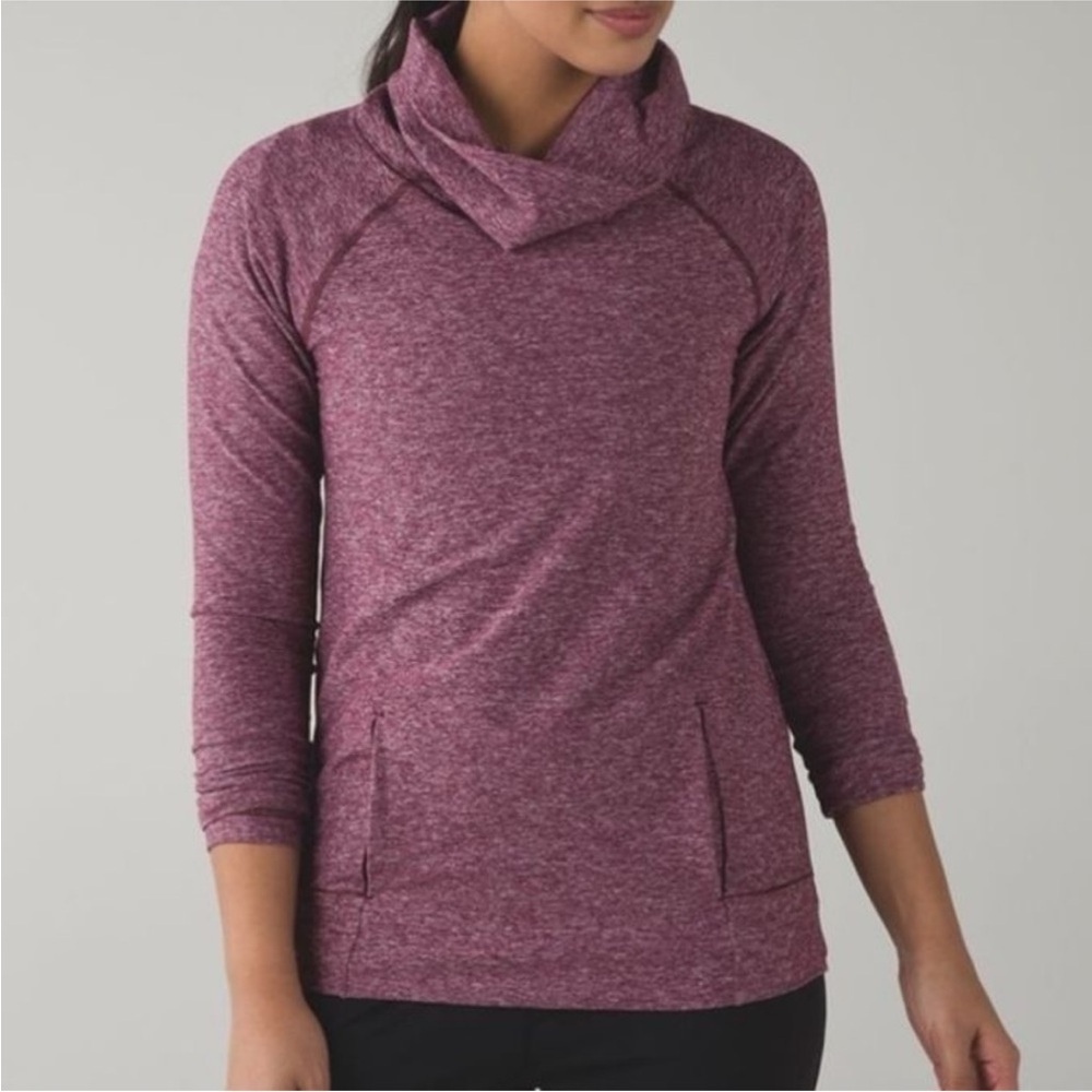 Lululemon Make A Move Long Sleeve Heathered Red Grape Rulu Size 8